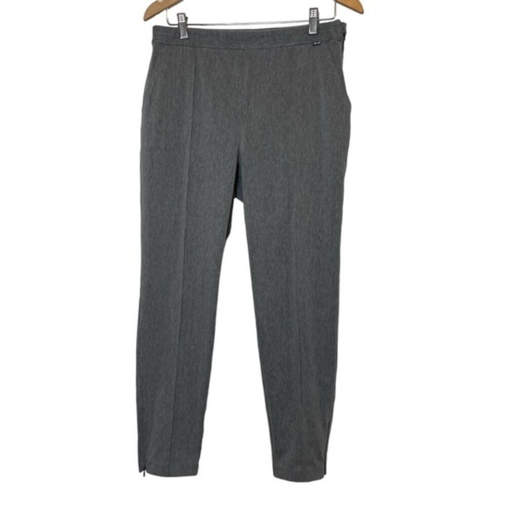 St. John grey slim ankle zip classy high rise trouser pants size 10